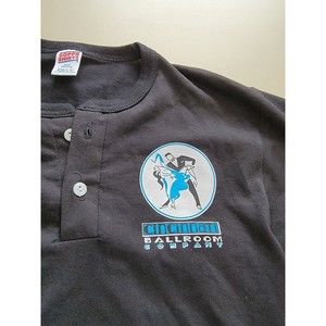 VTG Cincinnati Ballroom Co. Soffe Shirt Adult Med Black 2 Button Single Stitch